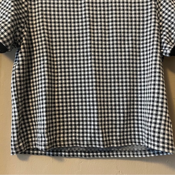 dazy • black & white plaid checkered short sleeve top - Picture 9 of 14